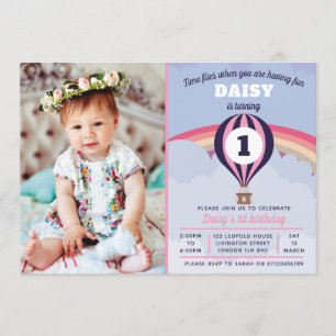 Hot Air Balloon Girls 1ère invitation