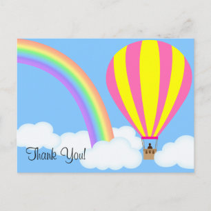 Hot Air Balloon Postcard - Blue Background Postkarte