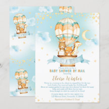 Hot Air Balloon Virtual Baby Boy Dusche per Mail