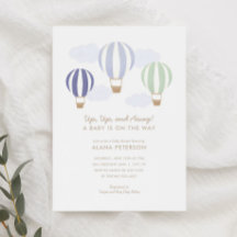 Hot Air Balloons Boy Travel Baby Dusche Einladung