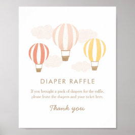 Hot Air Balloons Girl Baby Dusche Windelwanne Wind Poster
