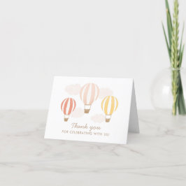 Hot Air Balloons Girl Travel Baby Dusche Dankeskarte