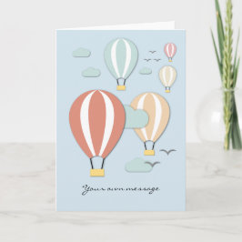 Hot Air Balloons Papercut Style Dankeskarte