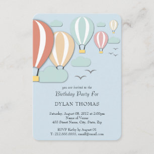 Hot Air Balloons Papercut Style Einladung