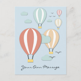 Hot Air Balloons Papercut Style Postkarte