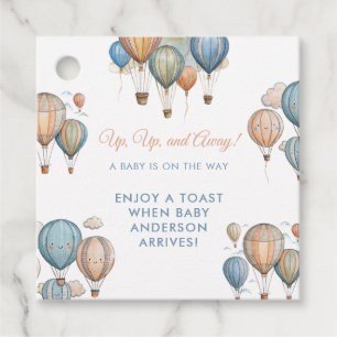 Hot Air Balloons Pastel Boy Travel Baby Dusche Geschenkanhänger