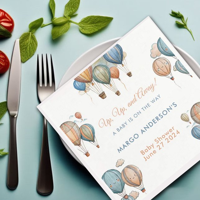 Hot Air Balloons Pastel Boy Travel Baby Dusche Serviette (Von Creator hochgeladen)