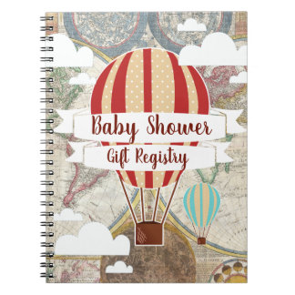 Hot Air Balloons Vintag Adventure Baby Dusche Notizblock