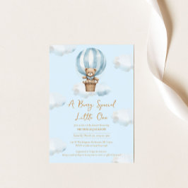 Hot Ballon Teddy Bear Boy Baby Shower Einladung