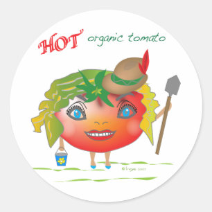 Hot Bio Tomato Runder Aufkleber