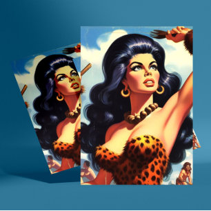 Hot Cavewoman Postkarte