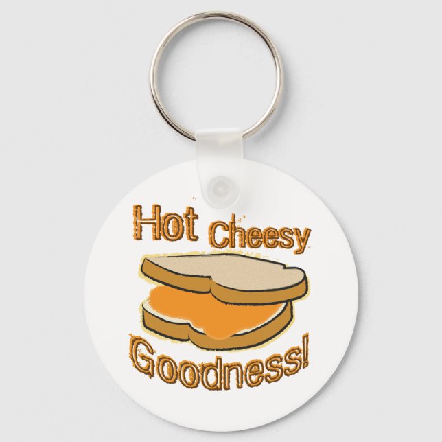 Hot Cheesy Goodness gegrillter Käse Sandwich Schlüsselanhänger (Vorderseite)