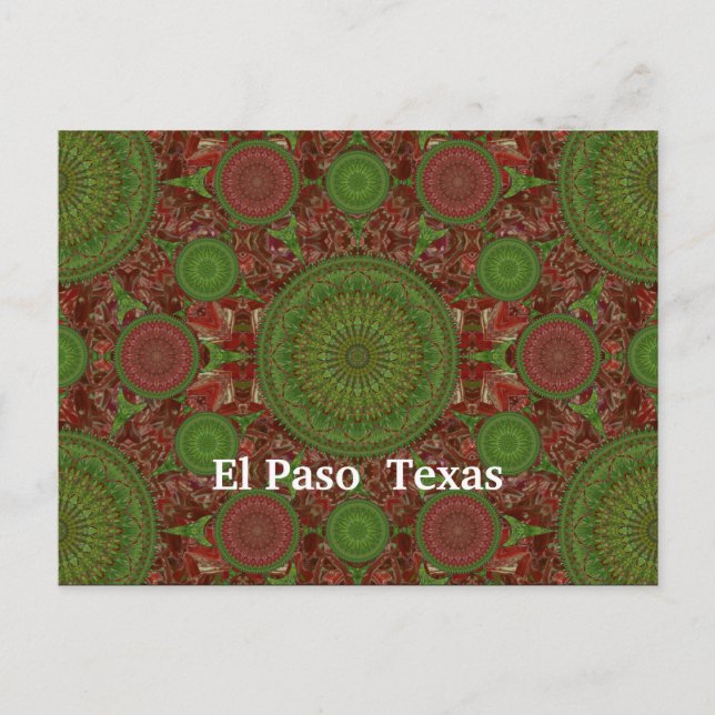 Hot Chile Mandala Array Postcard Postkarte (Vorderseite)