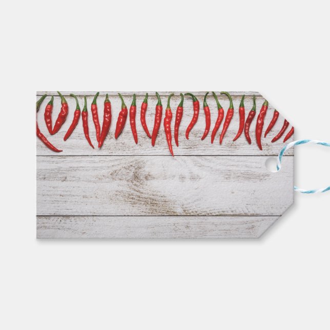 Hot Chile Peppers Border Geschenkanhänger (Vorderseite (Horizontal))