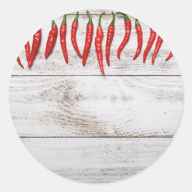 Hot Chile Peppers Border Runder Aufkleber (Vorderseite)