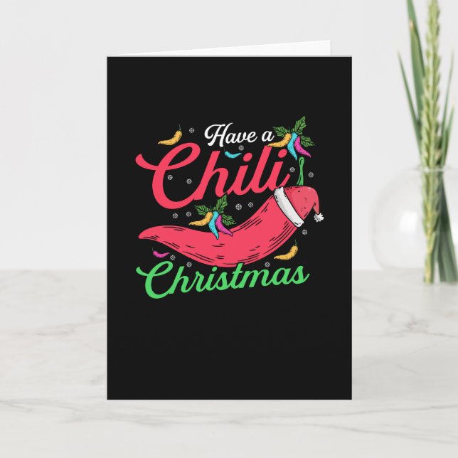 Hot Chili Pepper Christmas Design, Unisex Karte (Vorderseite)