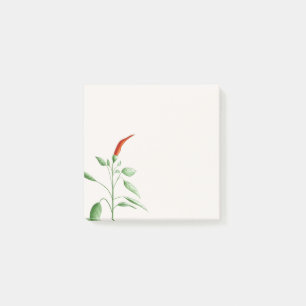 Hot Chili Pepper Pflanze Botanische Illustration Post-it Klebezettel