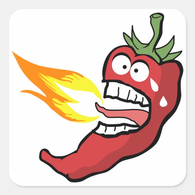 Hot Chili Pepper Quadratischer Aufkleber (Vorderseite)