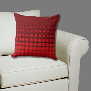 Hot Chili Red & Black Halftone Punkte Kissen