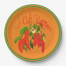 Hot Chili Red Paprikaschoten Terra Cotta Hintergru