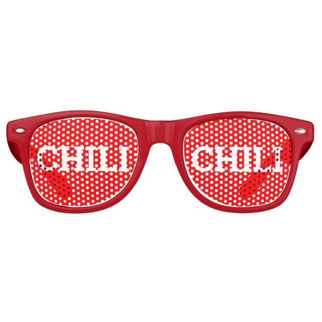 Hot CHILI Retro Shades / Fun Party Sonnenbrille (Vorderseite)