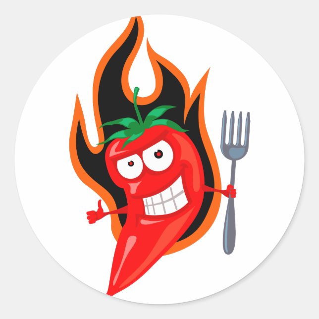 Hot Chili Runder Aufkleber (Vorderseite)