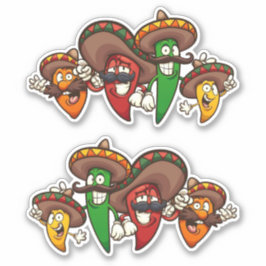 Hot Chilis - Mexikanische Paprikaschoten Aufkleber