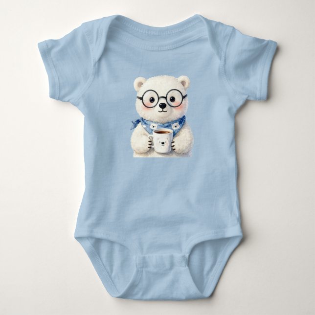 Hot choc Polar bear Baby Strampler (Vorderseite)