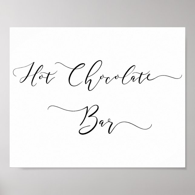 Hot Chocolate Bar Sign in Script Poster (Vorne)