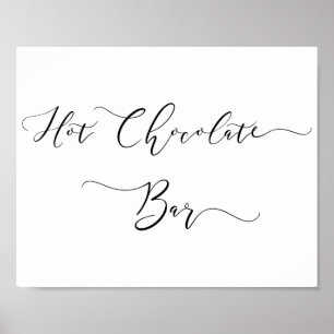 Hot Chocolate Bar Sign in Script Poster