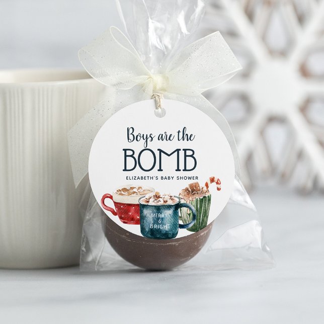 Hot Chocolate Bomb Boy Baby Shower Tag Geschenkanhänger (Von Creator hochgeladen)