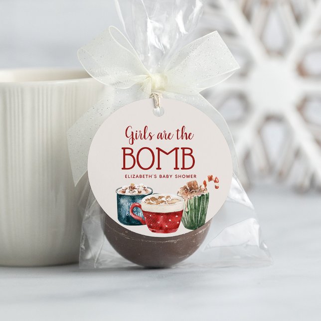Hot Chocolate Bomb Girl Shower Tag Geschenkanhänger (Von Creator hochgeladen)