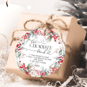 Hot Chocolate Bomb Winter Floral Geschenkanhänger