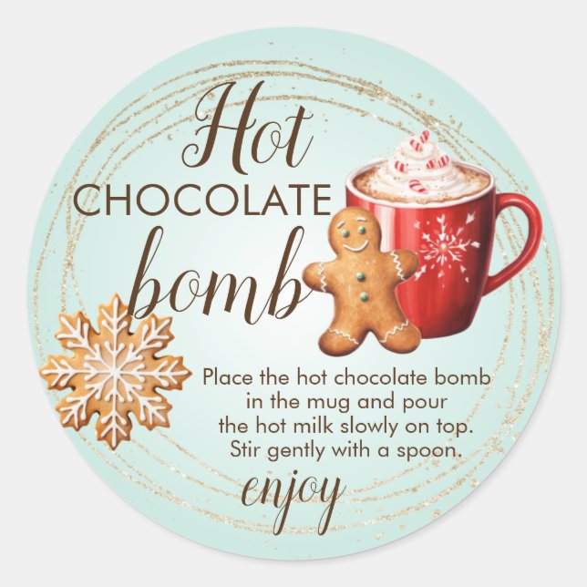 Hot-Chocolate-Bombe Runder Aufkleber (Vorderseite)