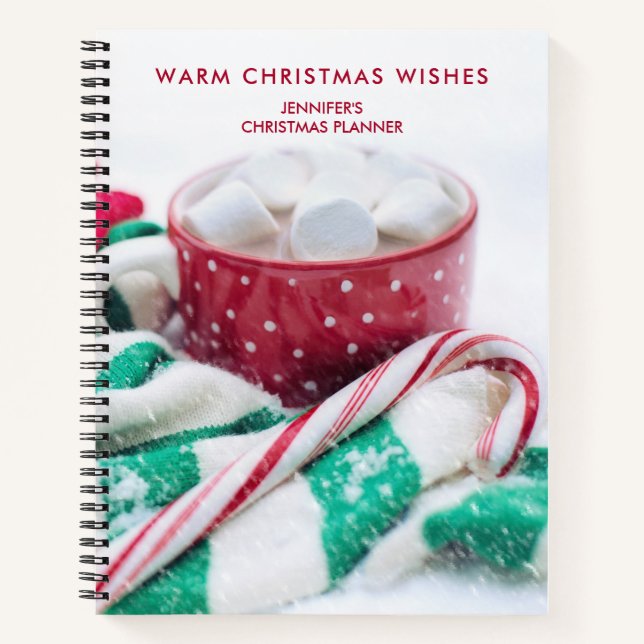 Hot Chocolate & Candy Cane Weihnachten Notizbuch (Vorderseite)