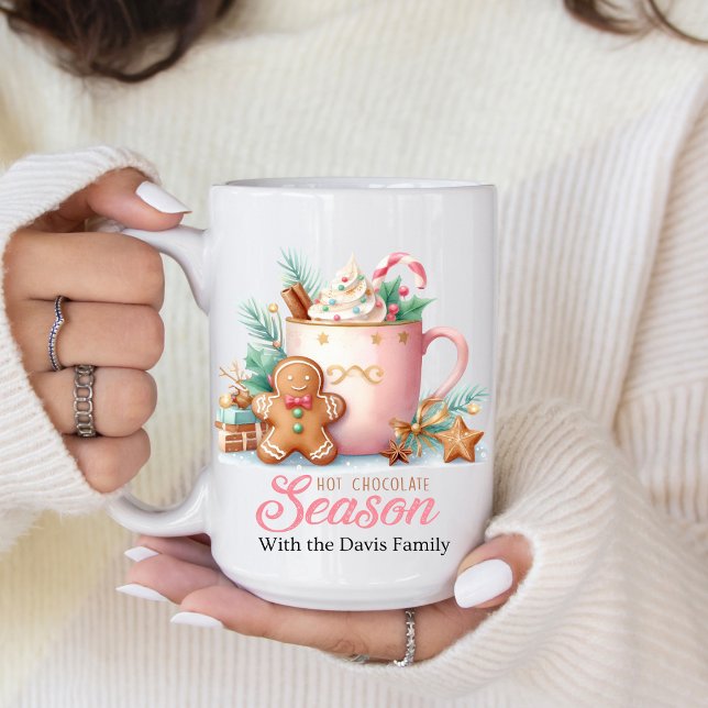 Hot Chocolate Christmas Season Coffee Mug (Customize this cute hot chocolate Christmas season coffee mug. )