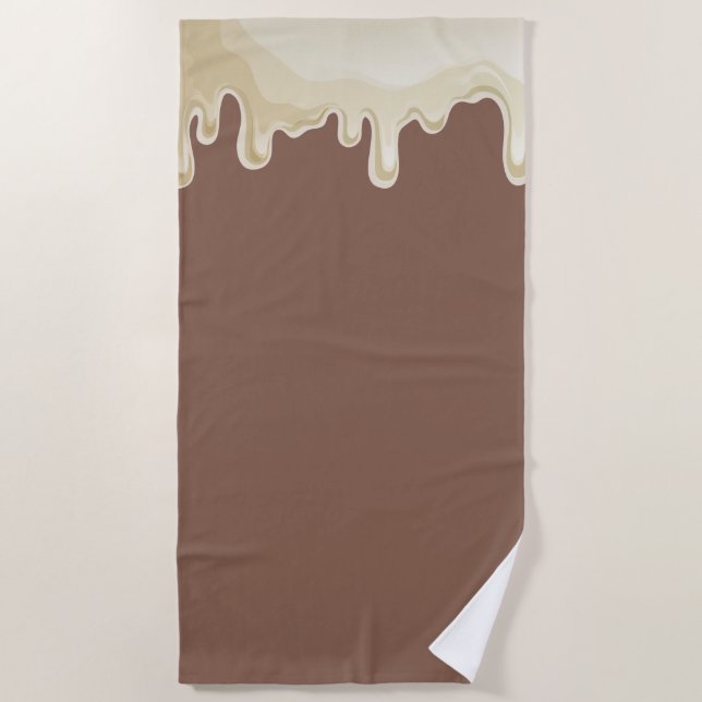 Hot Chocolate Dripping Creme Strandtuch (Vorderseite)