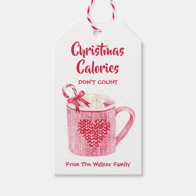 Hot Chocolate Label Weihnachtskalorien Geschenkanhänger (Vorderseite)