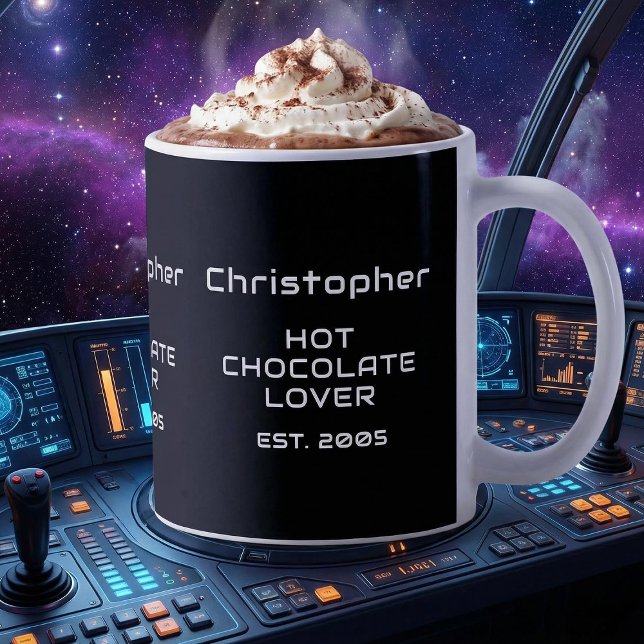 Hot Chocolate Lover White Sci-Fi Script Name Est. Kaffeetasse (Von Creator hochgeladen)