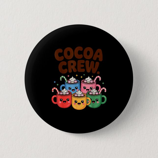 Hot Chocolate Matching Pajamas Cocoa Crew Cute Chr Button (Vorderseite)