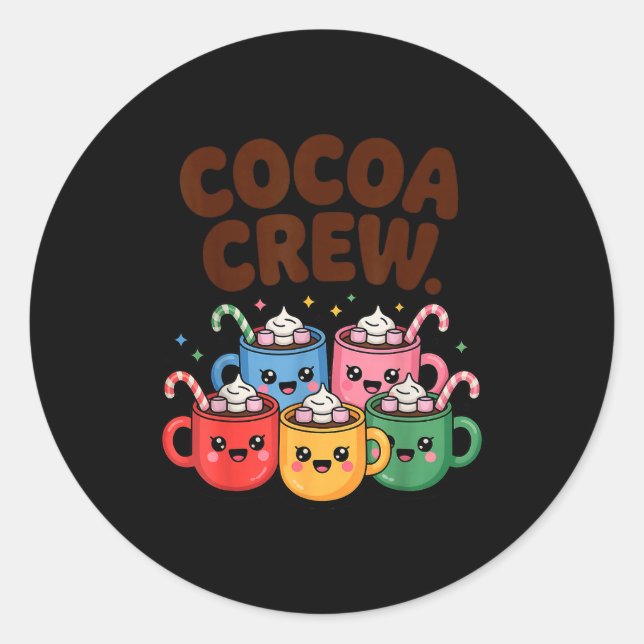 Hot Chocolate Matching Pajamas Cocoa Crew Cute Chr Runder Aufkleber (Vorderseite)