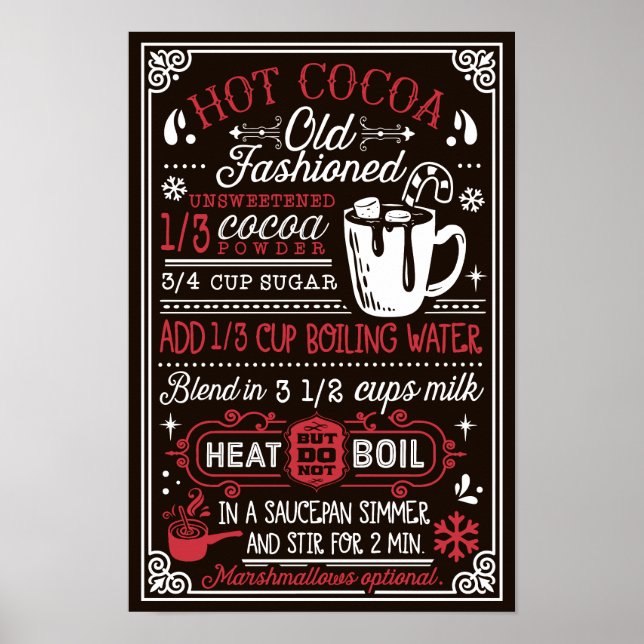 Hot Chocolate Recipe Party Station Poster (Vorne)