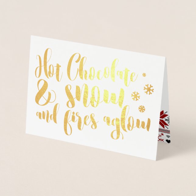 Hot Chocolate & Snow Rhyme Design Folienkarte (Vorderseite)