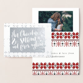 Hot Chocolate & Snow Rhyme Design Folienkarte