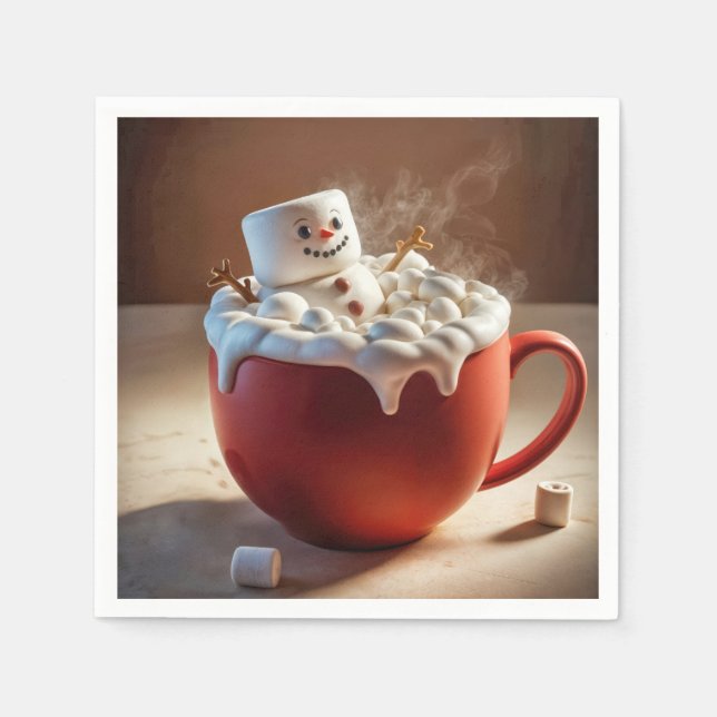 Hot Chocolate Snowman Serviette (Vorderseite)