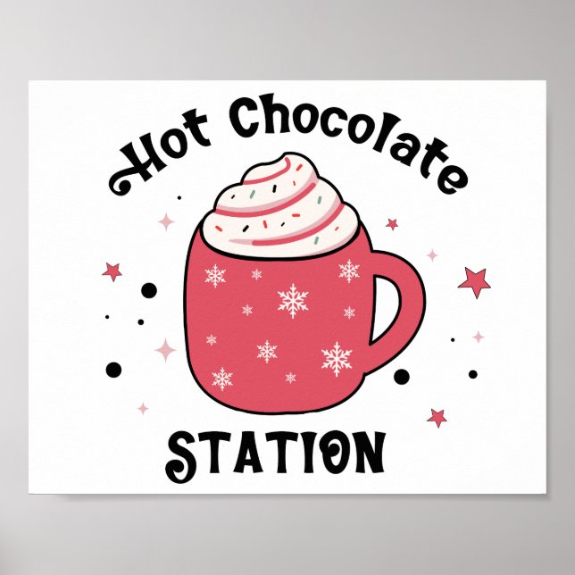Hot Chocolate Station Retro Vibes Sign Poster (Vorne)