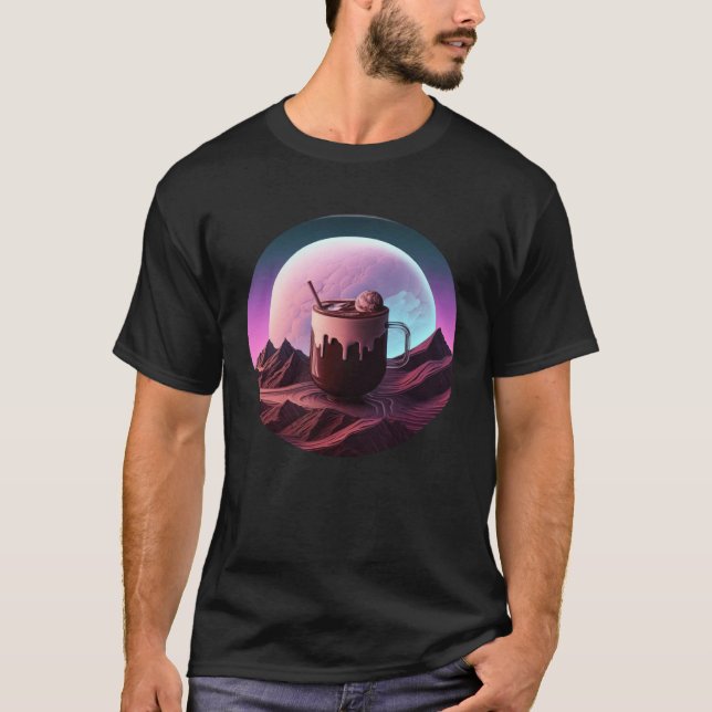 Hot Chocolate Synthwave 80s Retrowave Aesthetic T-Shirt (Vorderseite)