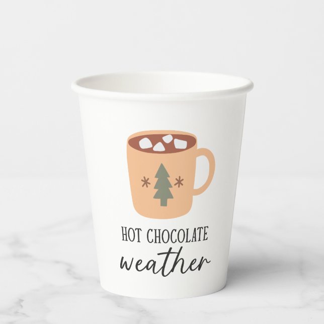 Hot Chocolate Weather Festive Holiday Party Pappbecher (Rückseite)