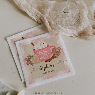 Hot Chocolate Winter Baby Shower Girl Serviette