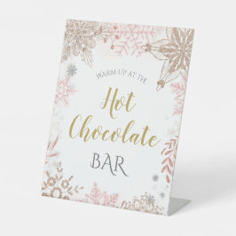 Hot Chocolate Winter Wonderland Pink Gold Sockelschild